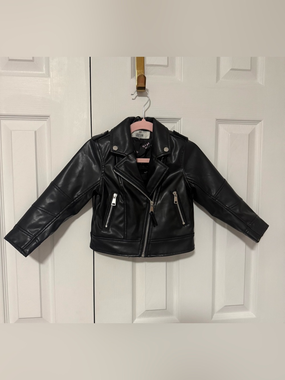 🏍️🏍️ H&M Kids Black Faux Leather        Moto Jacket🏍️🏍️
